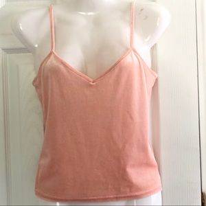 Pink velvet crop top